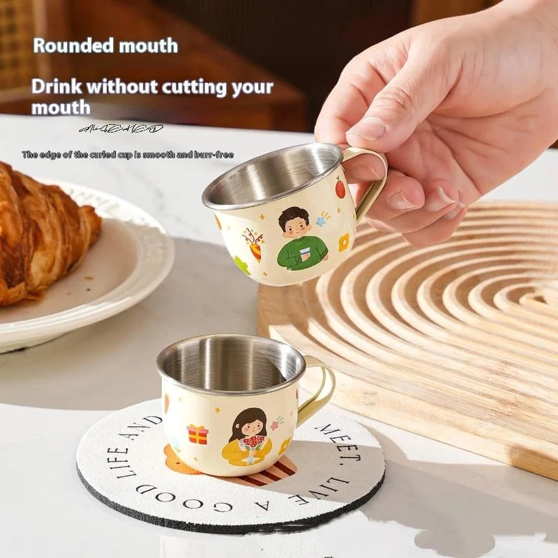 Kids Stainless Steel Water Cup | Anti-Scalding Mini Mug 80/220ml