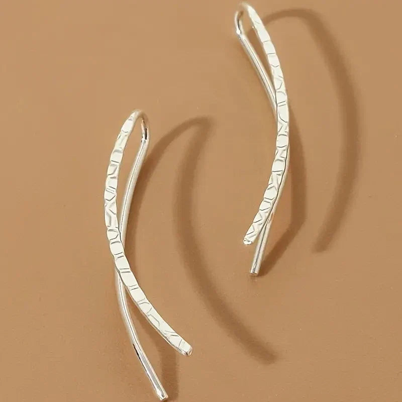 Huitan Minimalist Hook Earrings for Women | Simple Stylish Drop Earrings