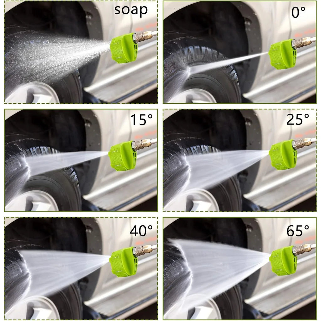 6 in 1 High Pressure Car Wash Nozzle | 14 Inch Quick Connect for 1/4 Pressure Washers