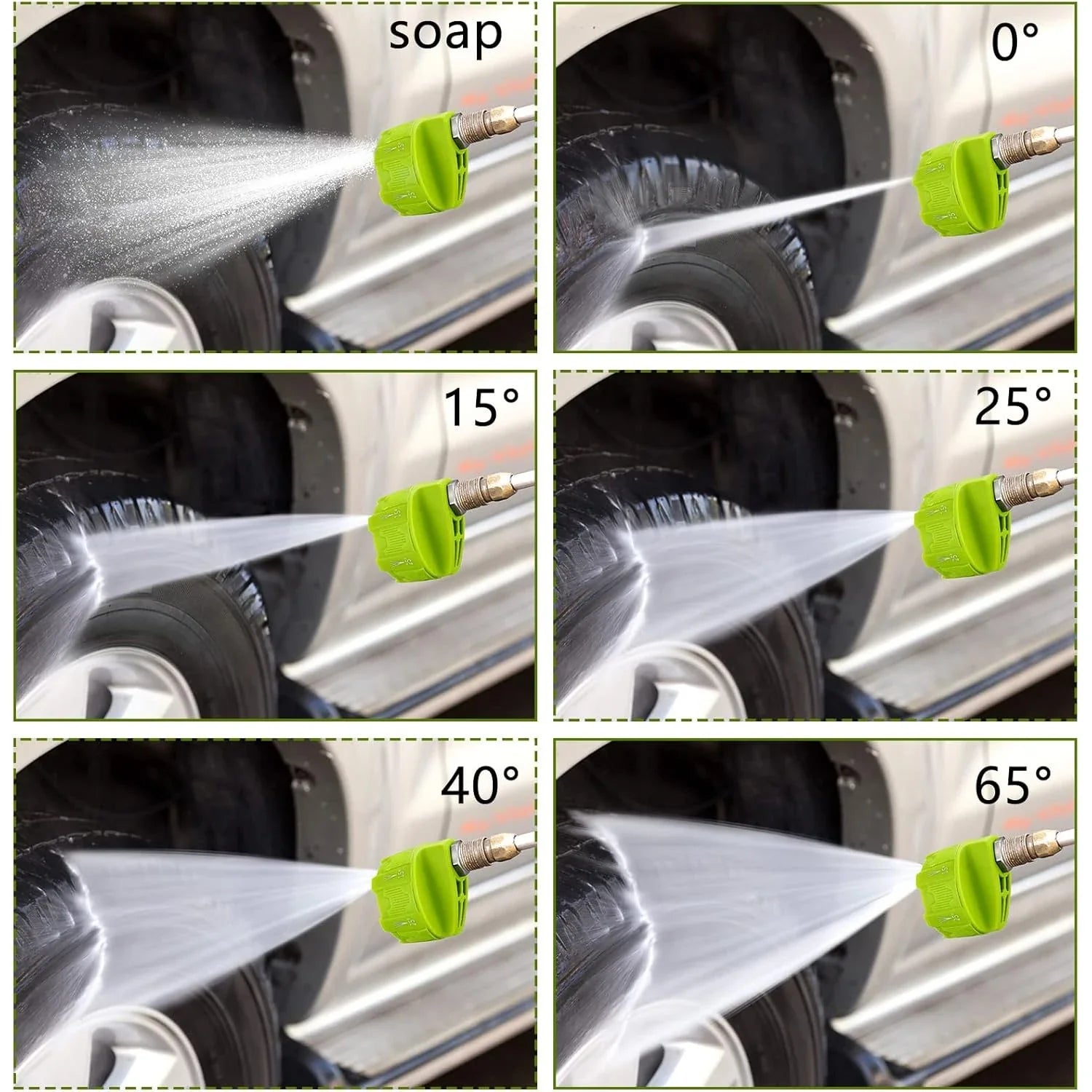 6 in 1 High Pressure Car Wash Nozzle | 14 Inch Quick Connect for 1/4 Pressure Washers