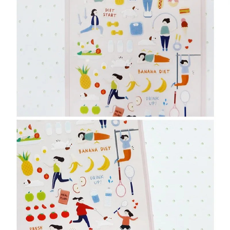 Korean Import Suatelier Daily Exercise DIY Scrapbooking Diary Sticker Set | School Supplies Gift