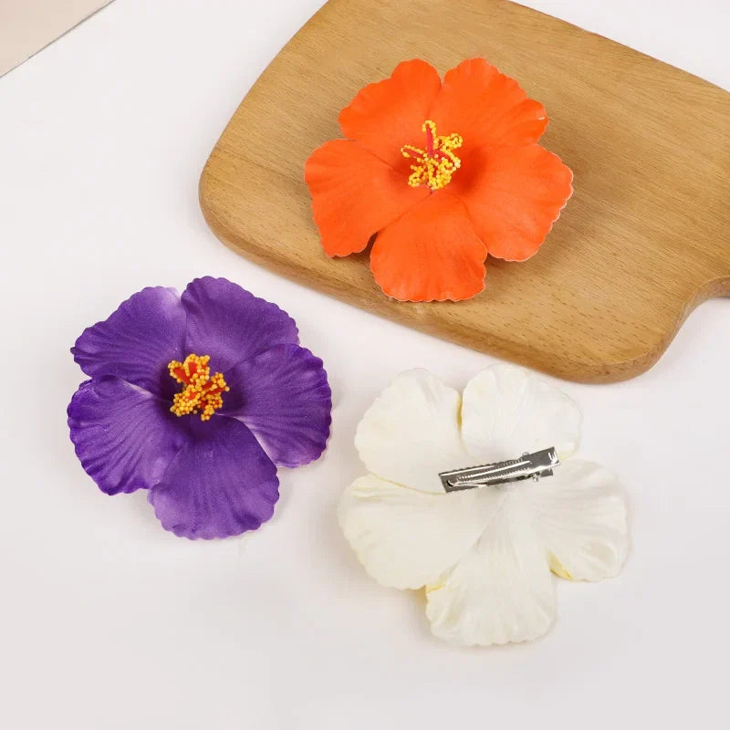 Hawaiian Flower Hair Clips for Summer | 2 or 5 Pack Tropical Hair Accessories