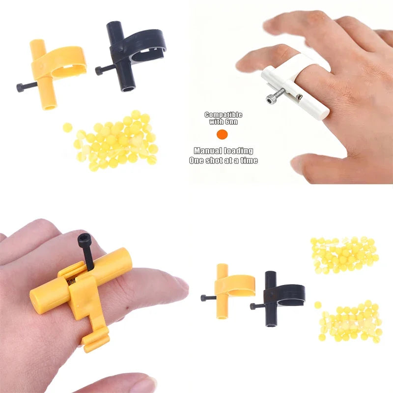 Fingertip Decompression Ring with 48 Plastic Marbles | Stress Relief Toy and Keychain Launcher