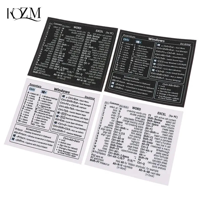 Windows PC Keyboard Shortcut Sticker | Reference Guide for Laptop Desktop