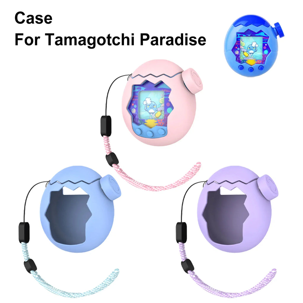 Silicone Cover with Thumb Grips and Lanyard | Soft Full Body Case for Tamagotchi Paradise
