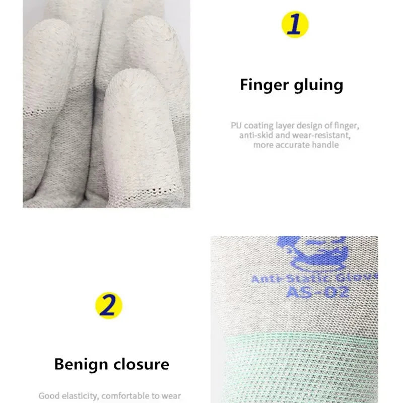 MECHANIC AS02 Anti-Static Carbon Fiber Gloves | Non-Slip Protection for Electronics Repair