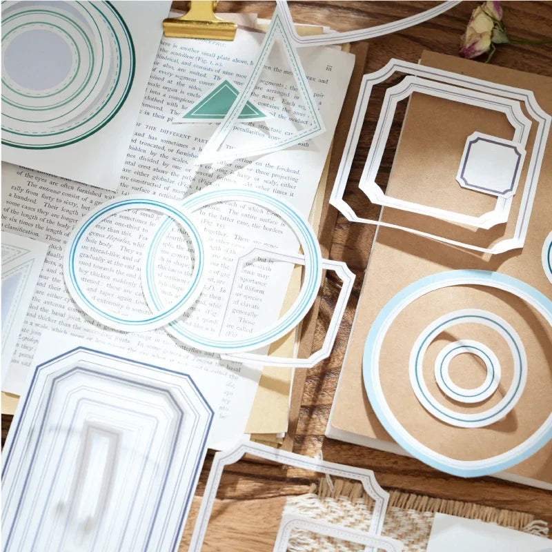 Scrapbooking Frame Stickers | 20pcs Decorative Border Stickers for Junk Journal