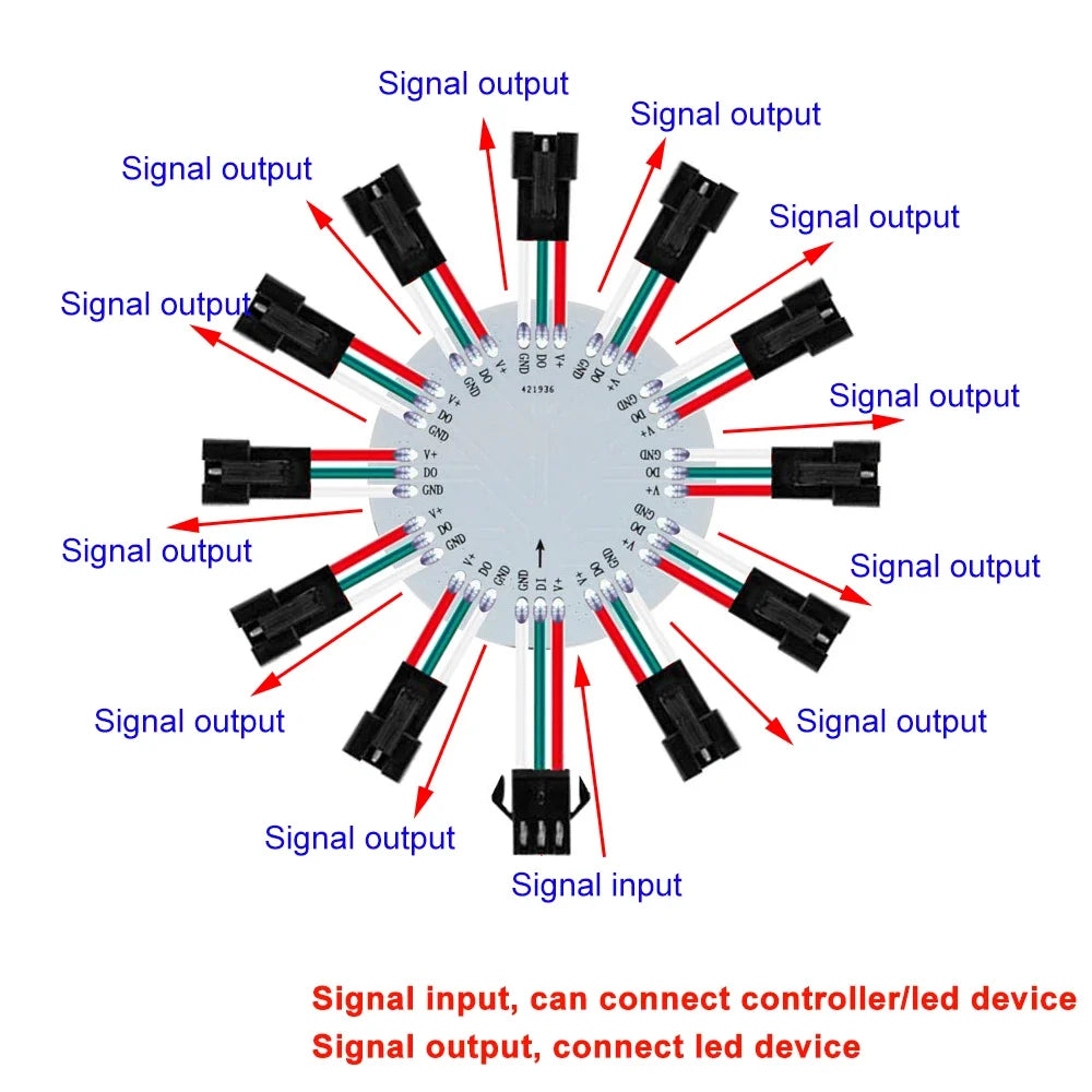 WS2812B LED Firework Light Module Panel 10/11/12/13 Channel | Individually Addressable Pixel Strip Ring