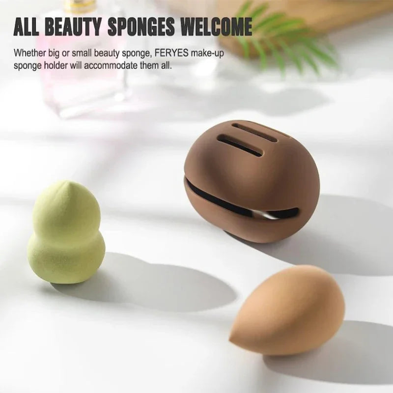 Eco-Friendly Silicone Makeup Sponge Holder | Portable Multi-Hole Storage Case
