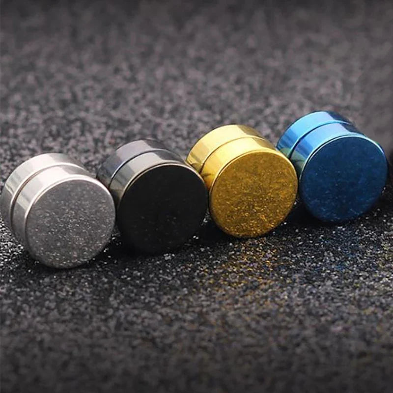 6mm/8mm/10mm/12mm Strong Magnetic Non Piercing Ear Clip | Round Circle Mens Stud Earrings