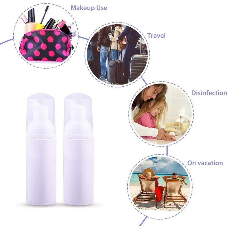 Mini Foam Dispenser Pump Bottles | 30ml 60ml Travel Refillable Soap Containers