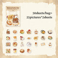 Mr.Paper Sweet Collection Washi Stickers | 50 Watercolor Food & Coffee Stickers for Journaling