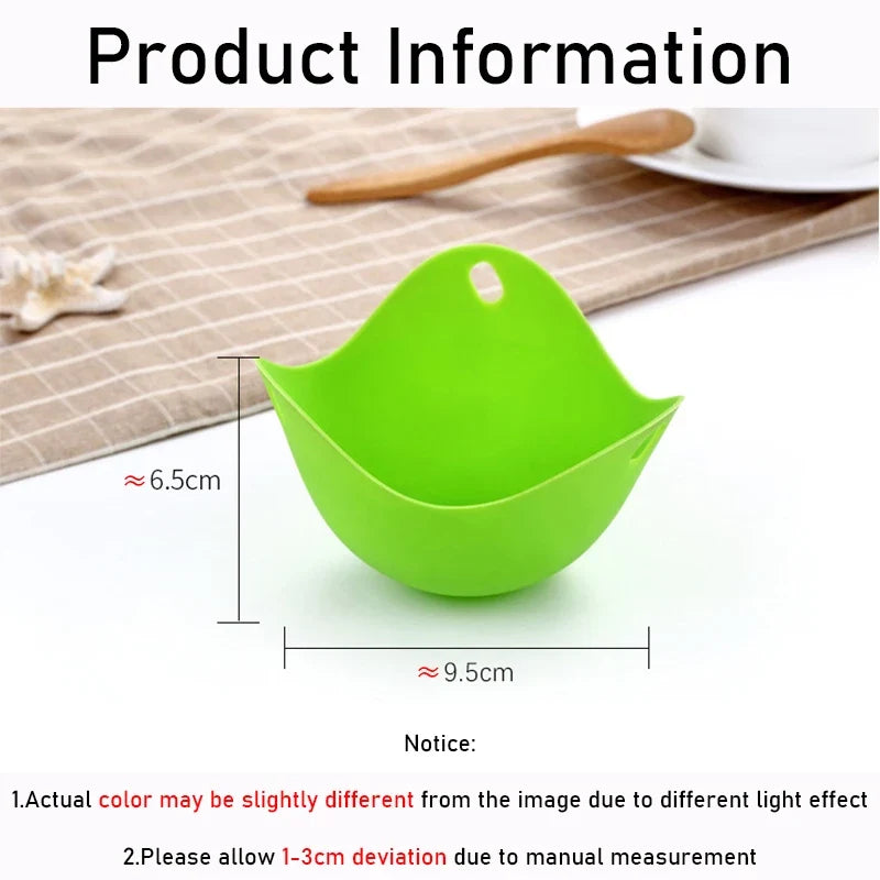 4pcs Silicone Egg Poacher Cups | Non-Stick Egg Boiler Mold for Microwave, Air Fryer, and Stovetop