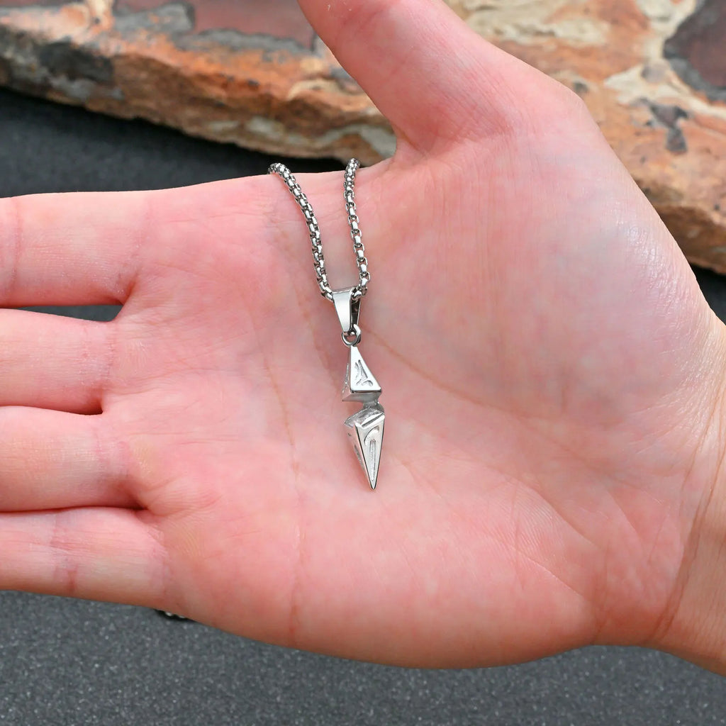 VNOX Men's Stainless Steel Zircon Pendant Necklace | Geometric Blue White Chain
