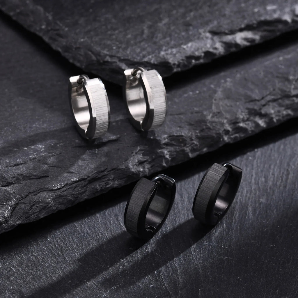 Vnox Anti Allergy Stainless Steel Hoop Earrings | Unisex Simple Metal Huggies for Men and Women