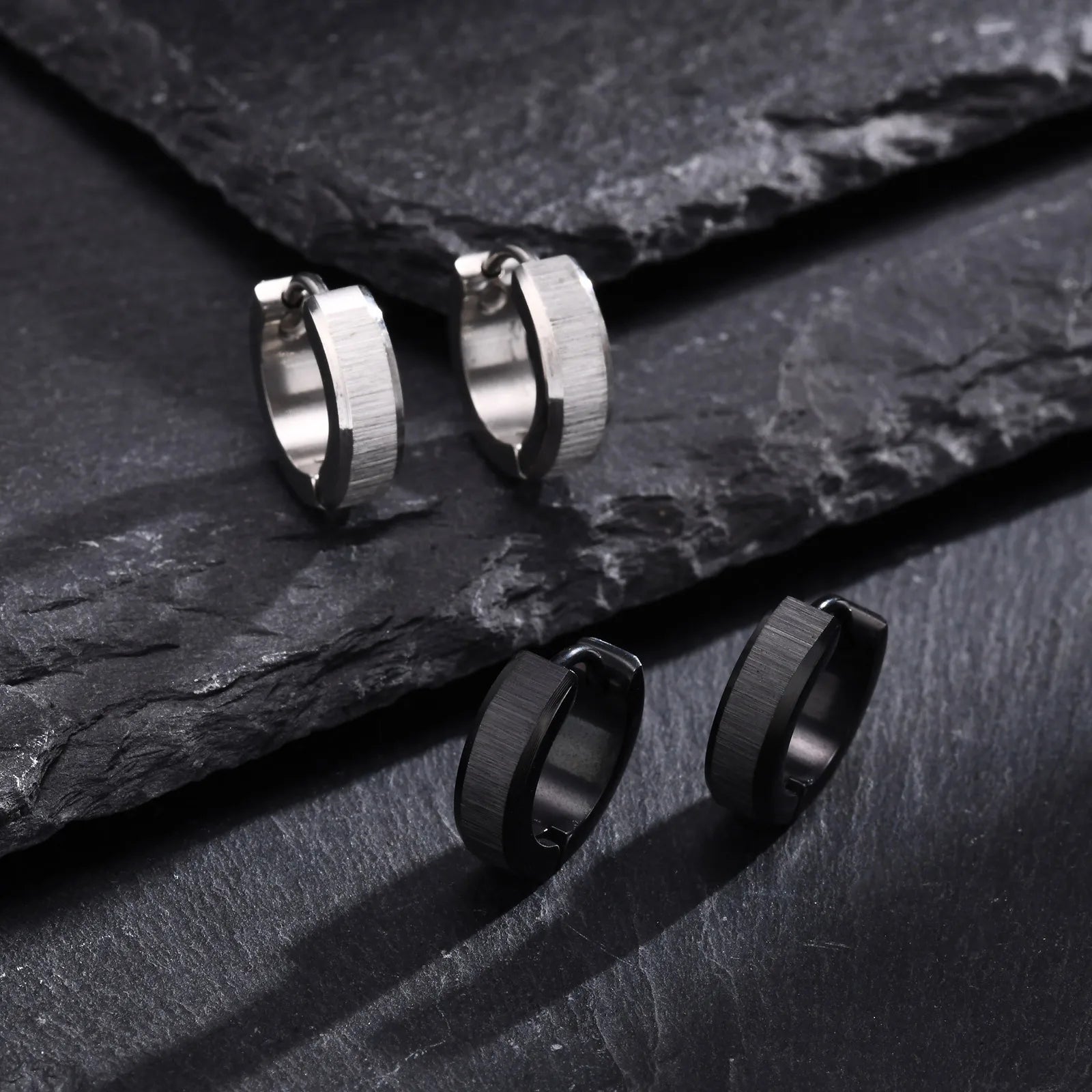 Vnox Anti Allergy Stainless Steel Hoop Earrings | Unisex Simple Metal Huggies for Men and Women
