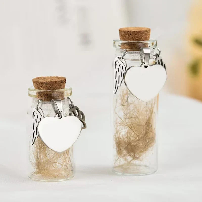 Pet Memorial Keepsake Bottle | Fur Storage with Silver Charms
