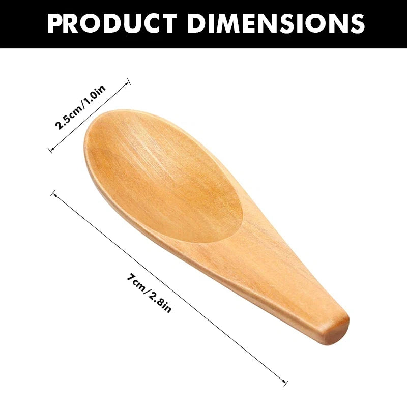 Wooden Mini Salt Spoon | Small Solid Wood Condiment Spoon