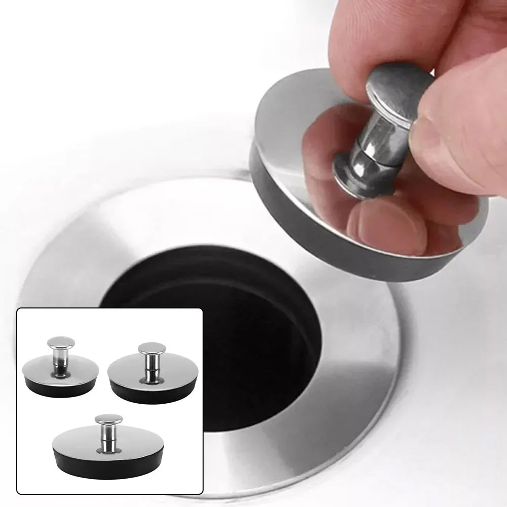 Universal Stainless Steel Sink Plug Drain Stopper | Fits 33-35mm, 43-44mm, 54-55mm Drains