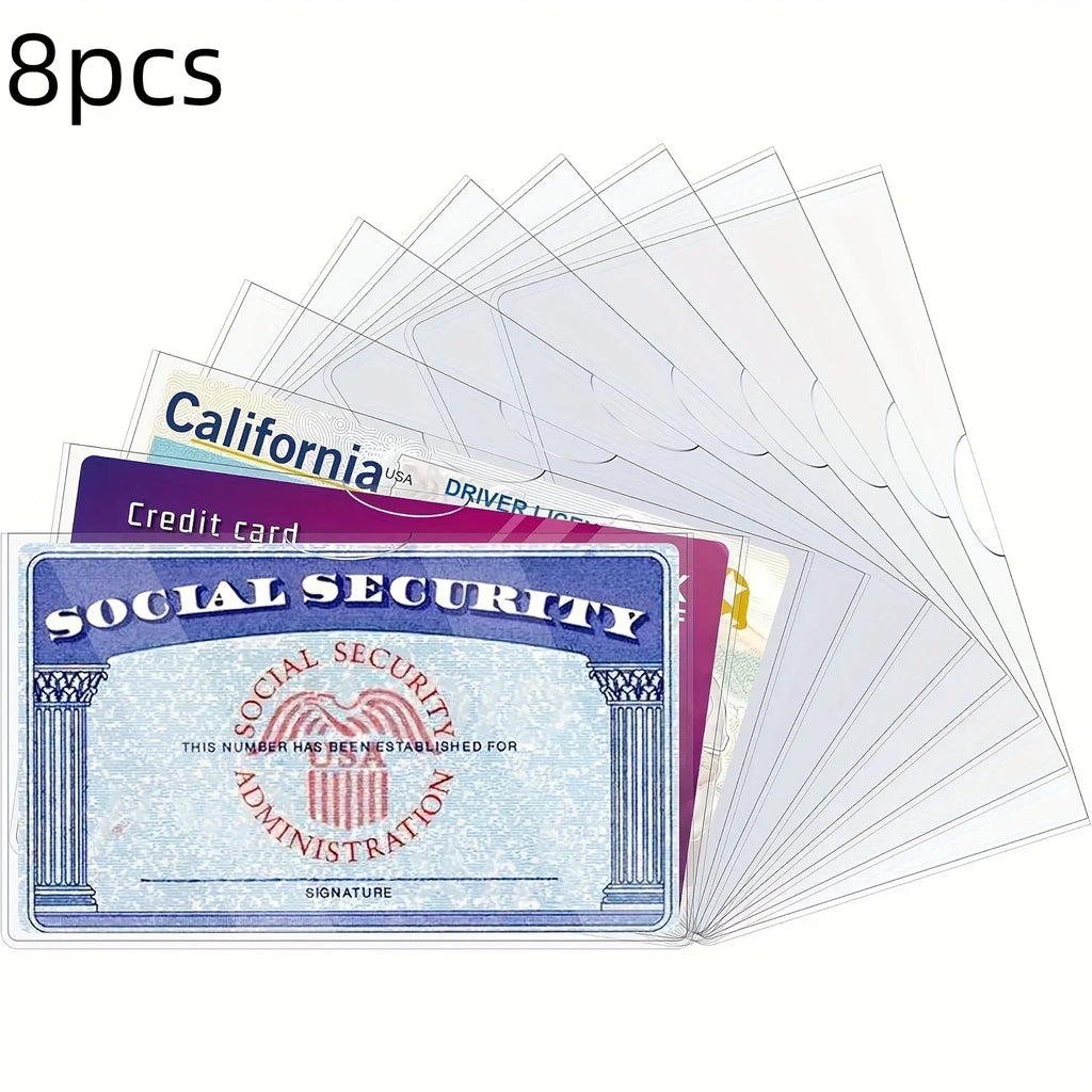 8 Pcs PVC Card Protective Cover | Secure Storage Solution for Credit Cards and ID