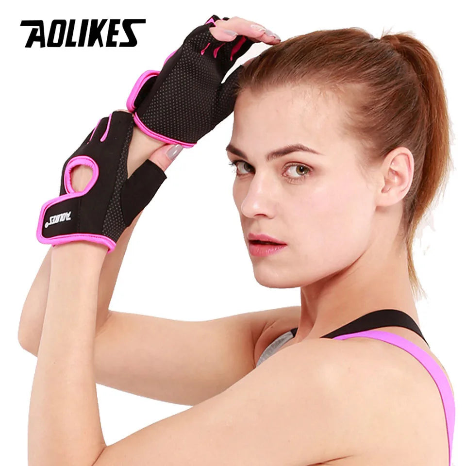 AOLIKES Breathable Workout Gloves | Fingerless Gym Gloves for Weight Lifting and Cycling