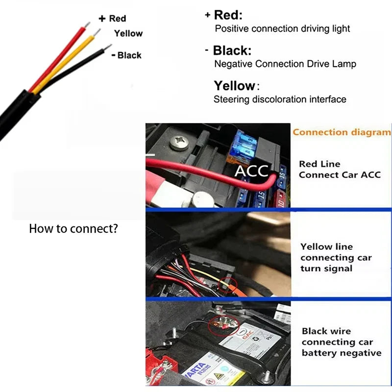 2pcs Car LED DRL Light Strip Dynamic Scan Flexible Waterproof 12V Universal | Daytime Running Lights