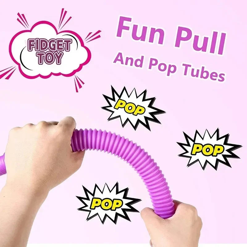 5/10 Pcs Pop Tubes Sensory Fidget Toys for Autism, Anxiety, and Classroom Prizes