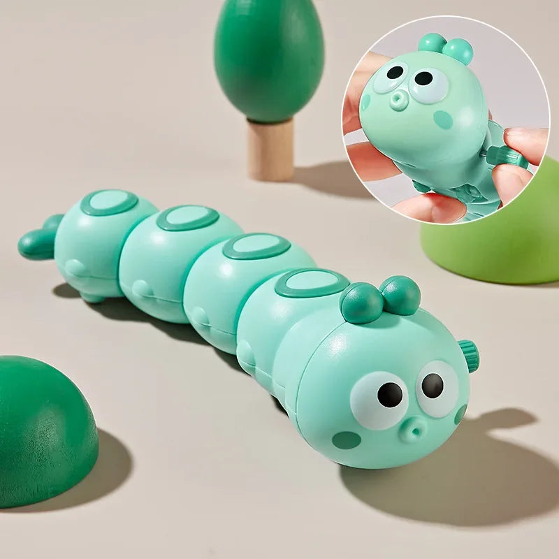 Cartoon Clockwork Caterpillar Crawling Toy | Parent-Child Interactive Wind Up Toy for Kids