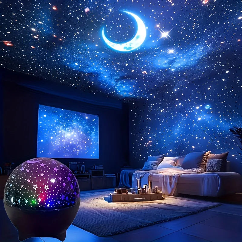 Starry Sky Projector Light | USB Moon Night Light for Kids Room Decor