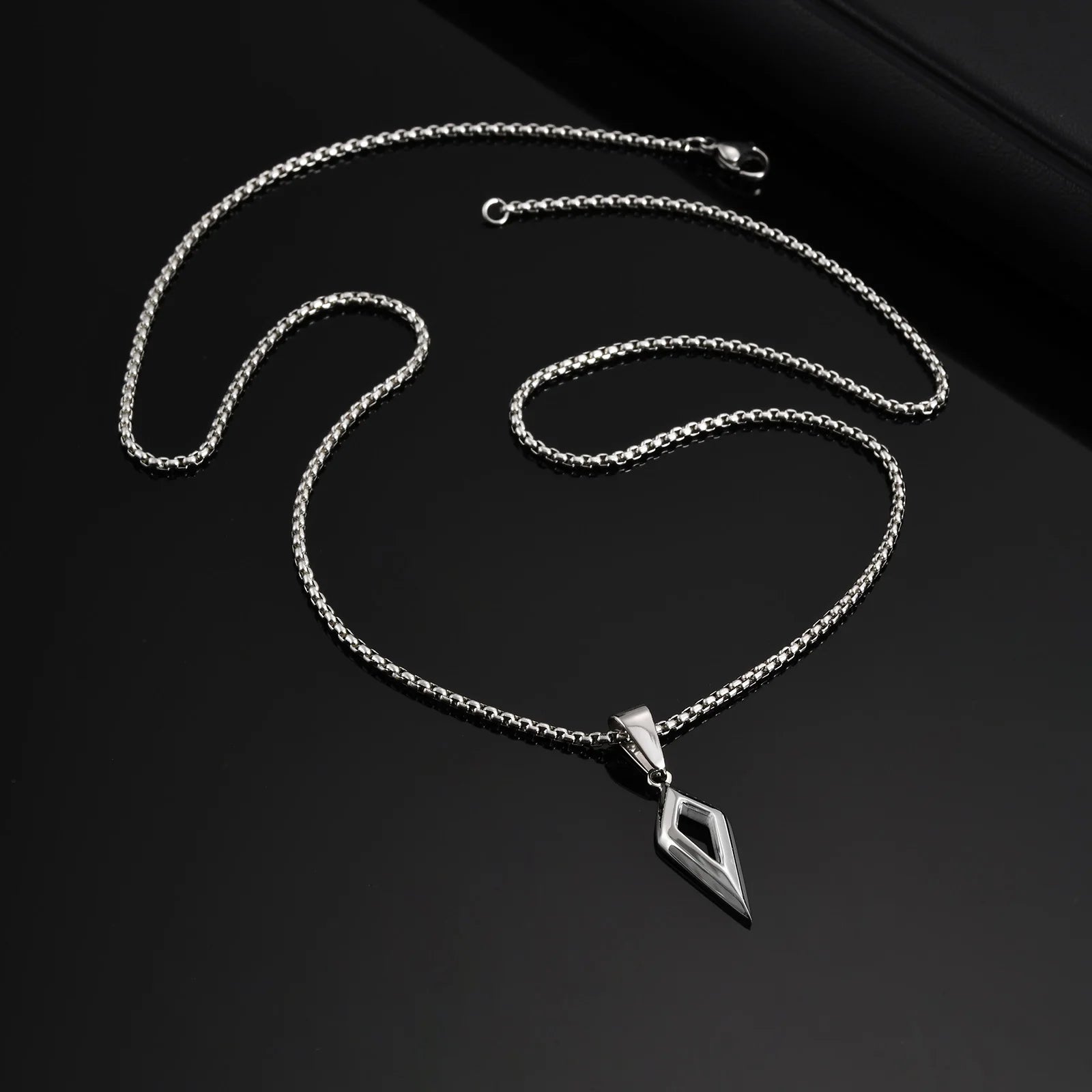 Stainless Steel Four-pointed Star Pendant Necklace | Geometric Collar Jewelry for Men