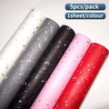 Korean Floral Wrapping Paper Set | 5 Sheets with Gold and Silver Sparkles