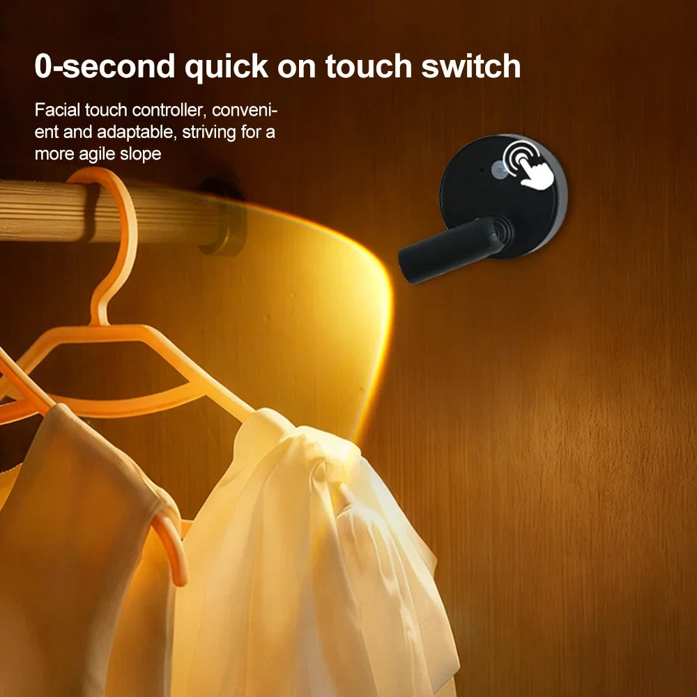 RGB Night Light | Magnetic Base USB Rechargeable LED Wall Lamp with Touch Switch