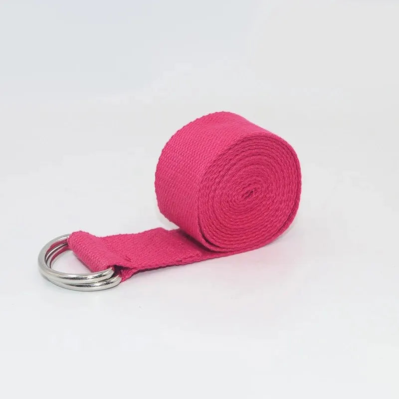 Cotton Yoga Strap | Adjustable D Ring Buckle Belt for Pilates and Dance