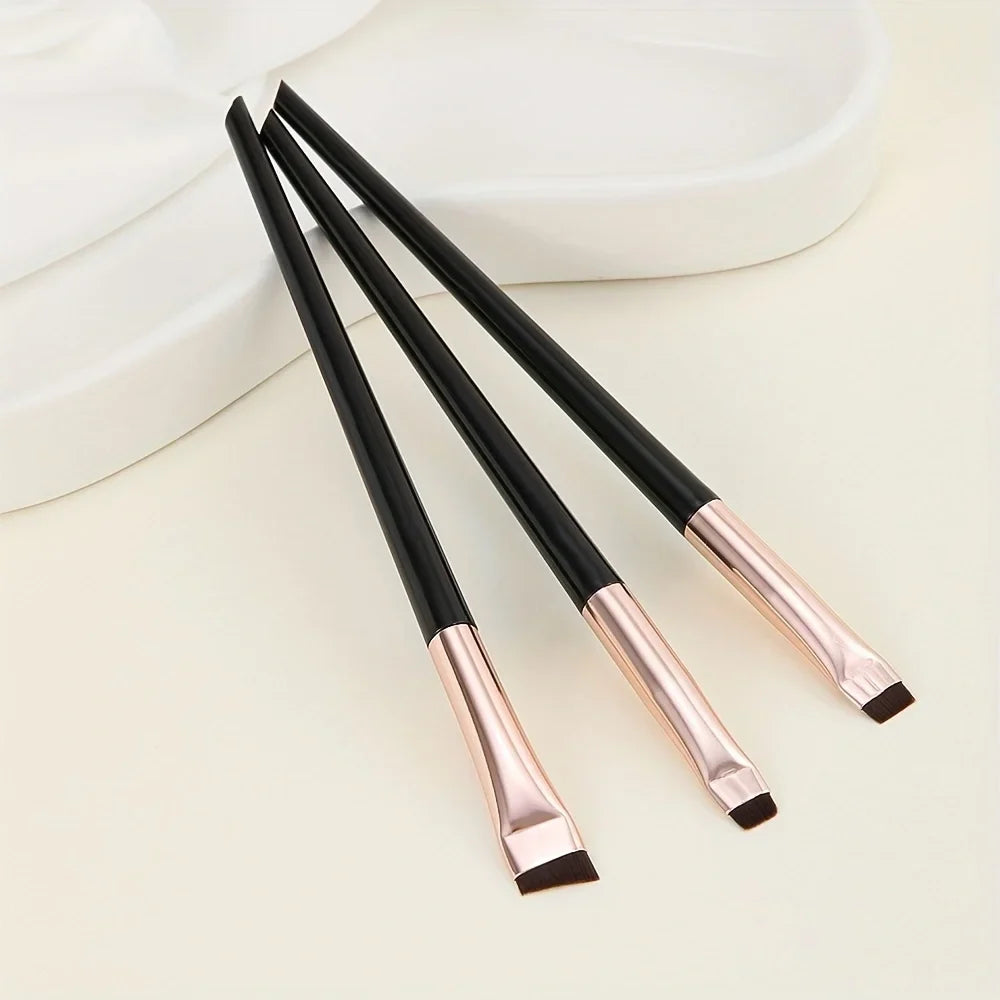 Ultra-Thin Eyebrow Brush Set | 3-Piece Angled Precision Makeup Brushes