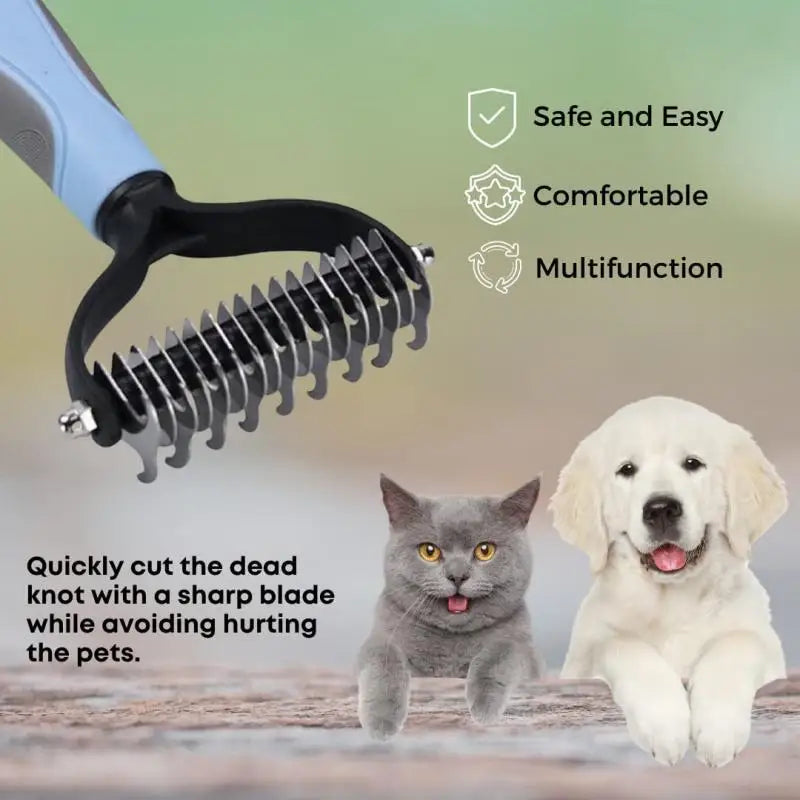 Professional Pet Hair Removal Comb | Shedding Tool for Dogs and Cats