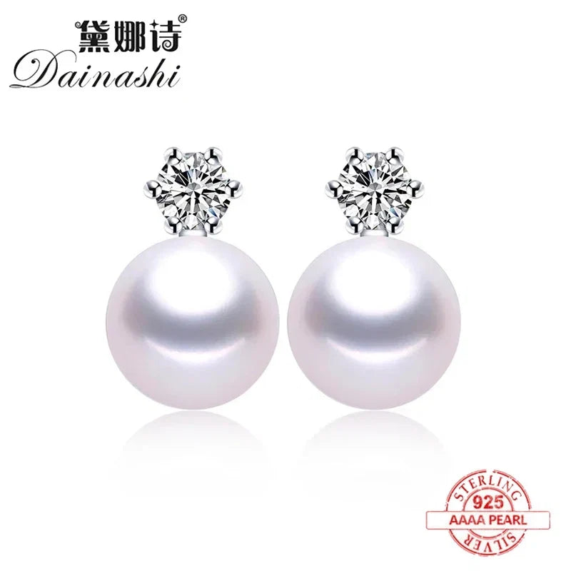 Real Freshwater Pearl Stud Earrings | 100% Genuine AAAA Pearl in 925 Sterling Silver