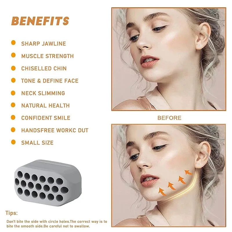 Silicone Jaw Exerciser | Facial Toner and Jawline Fitness Ball for Double Chin
