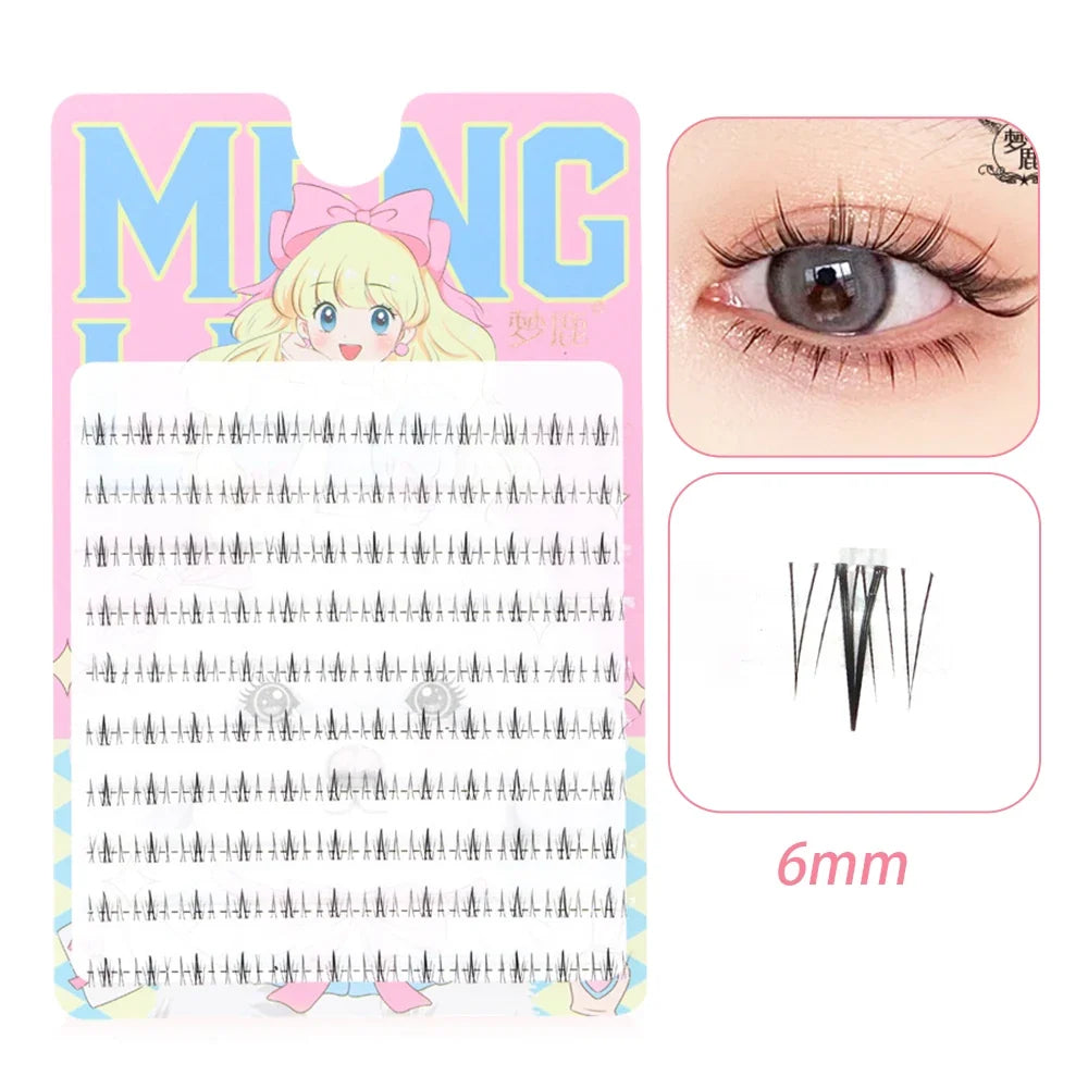 10 Rows 5-7mm Air Lower Eyelashes | Fairy Segmented Natural Under Lashes for Manga Eye Makeup