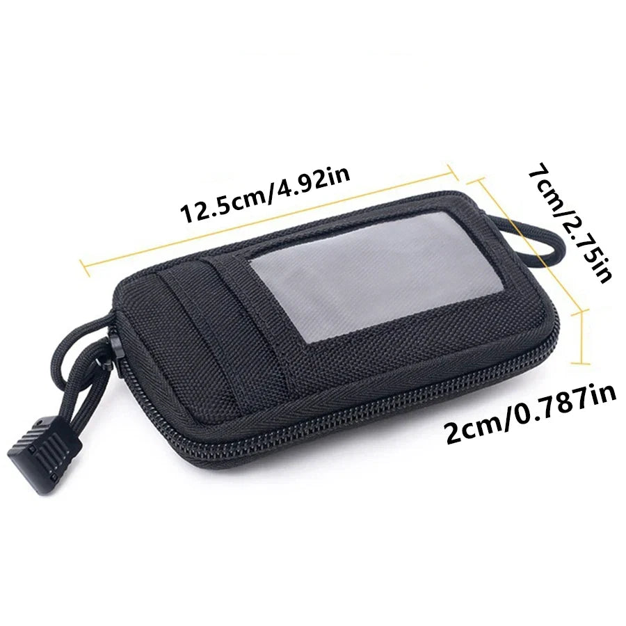 Waterproof Camping EDC Pouch | Tactical Key Purse Wallet with Card Slots and Zippers