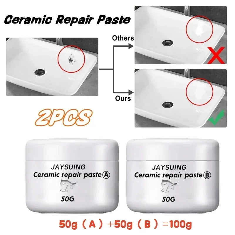 White Porcelain Repair Kit | Ceramic Repair Paste for Tubs, Tiles, Toilets, and Sinks