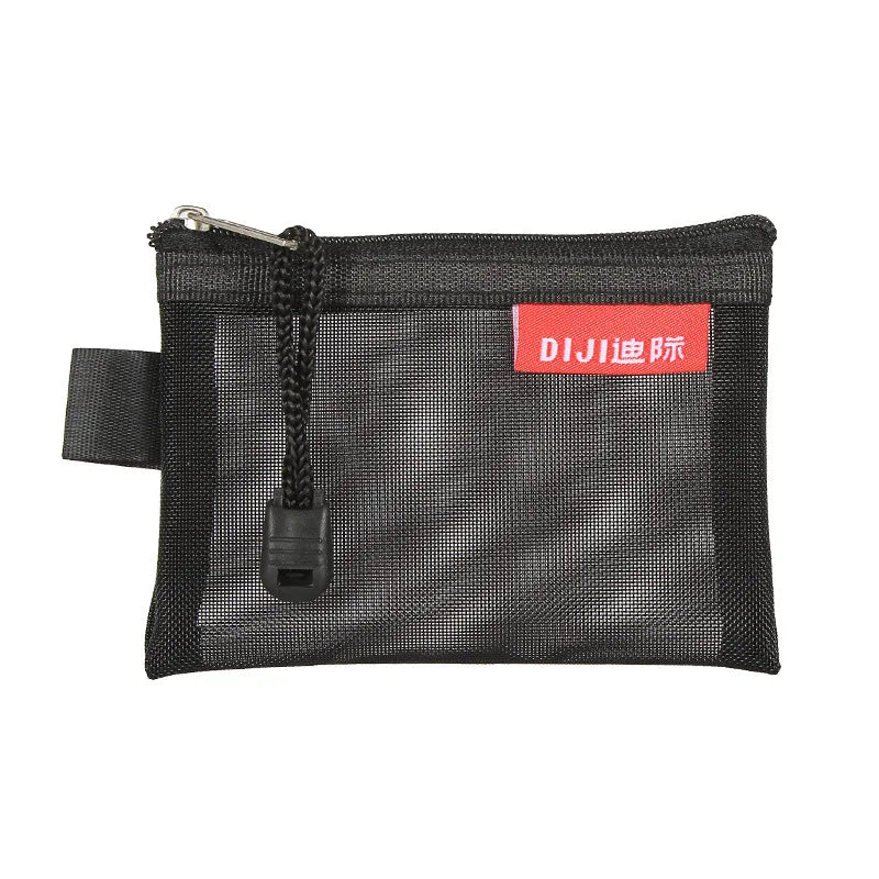 Mini Transparent Mesh Zipper Card Storage Bag | Portable Nylon Coin Purse