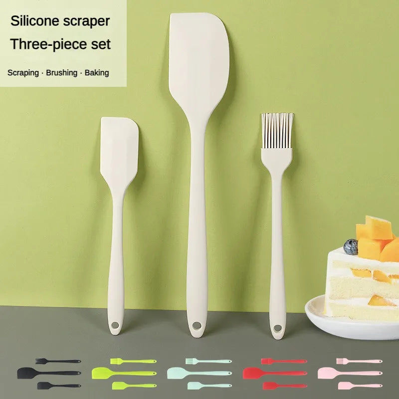 3-Piece Silicone Baking Spatula Set | All-in-One Kitchen Baking Tools