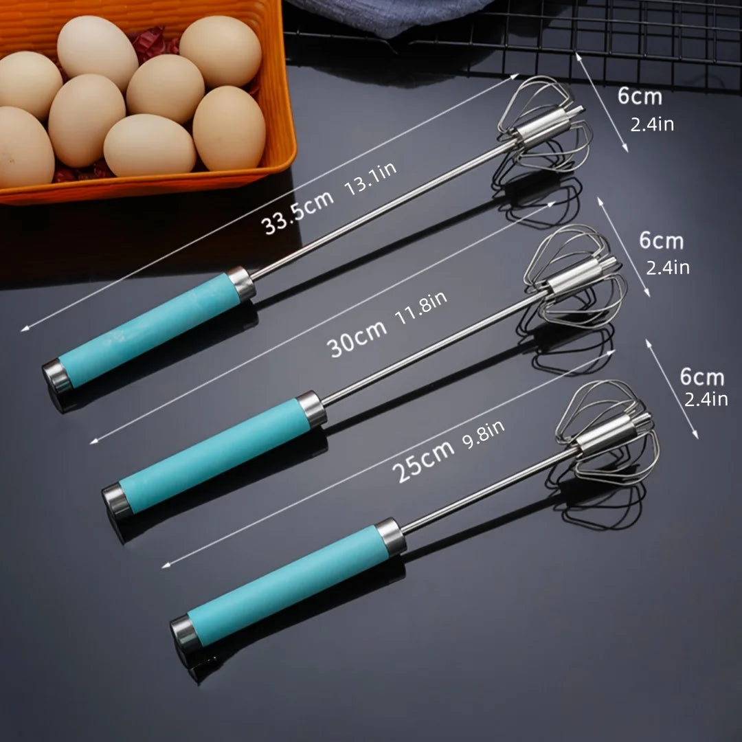 Easy Whisking Stainless Steel Whisk | Semi-Automatic Egg Beater for Hand Stirring