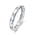 925 Sterling Silver Blue Zircon Snowflake Ring | Winter Christmas Wedding Party Jewelry