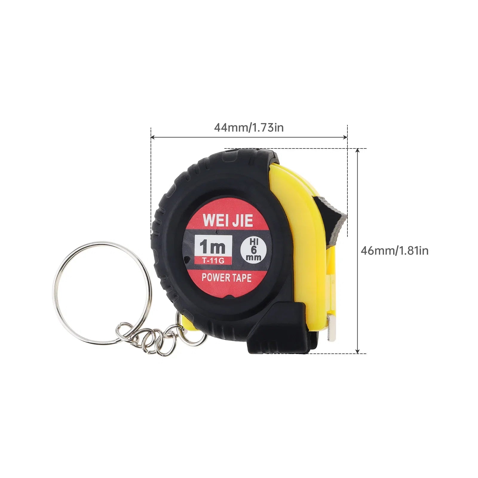 1pc/5pcs 3ft / 1m Green/Yellow Keychain Tape Measure for Quick Easy Measurements with Metric and Inch Scales, Mini Measuring Tape
