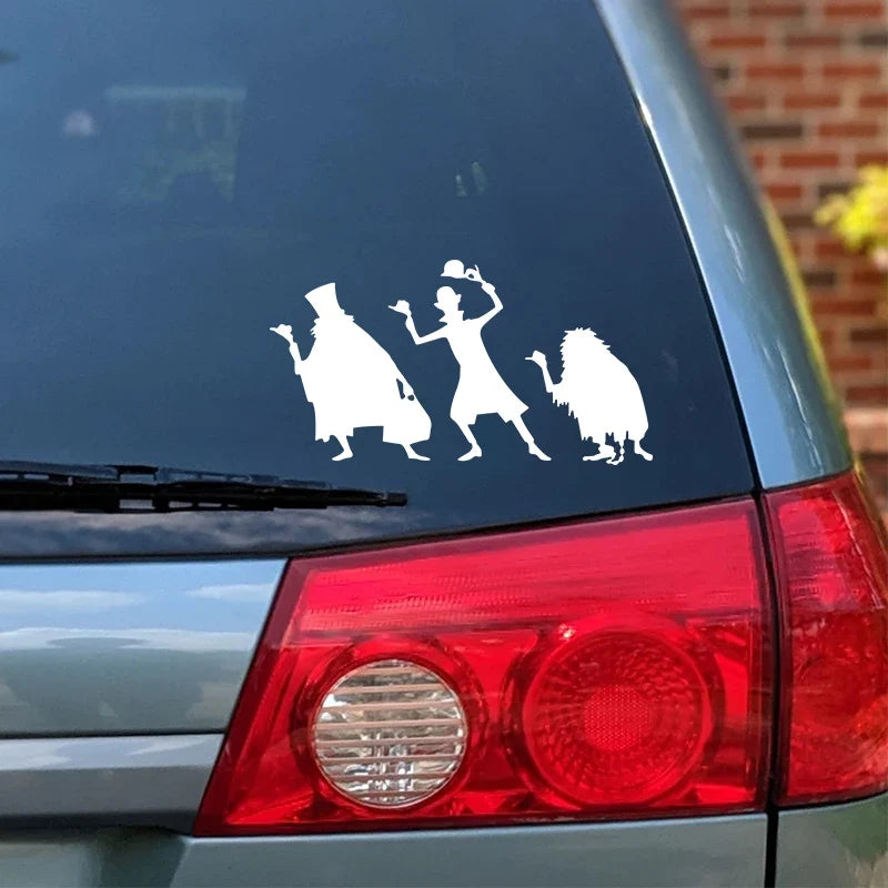 Cartoon Hitchhiking Ghosts Vinyl Sticker | Car Window Decoration