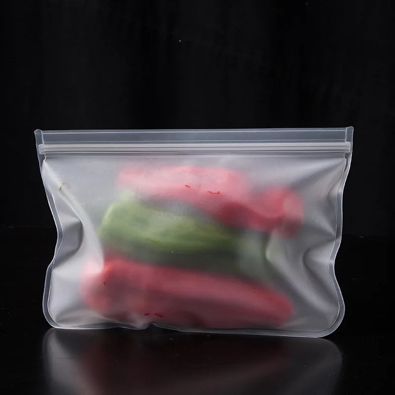 Reusable Silicone Food Storage Bag | Leakproof Stand Up Zip Pouch