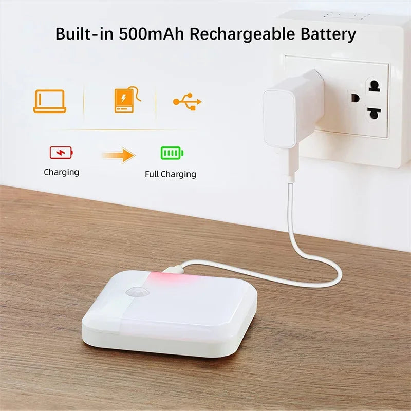 PIR Motion Sensor Night Light | USB Rechargeable LED Lamp