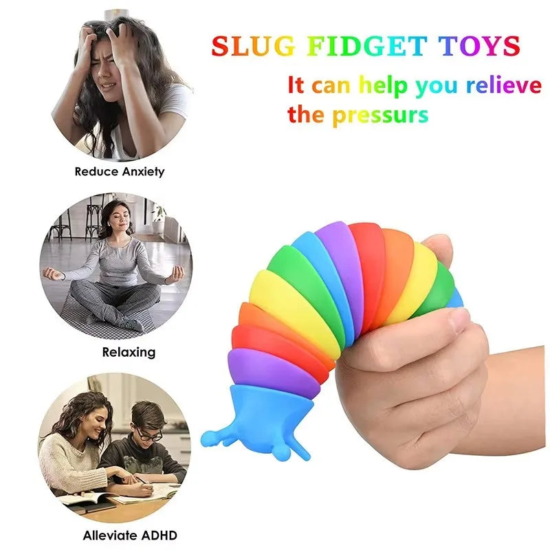 Colorful Slug Stress Relieving Toy | Bizarre Caterpillar Simulation Squeeze Puzzle
