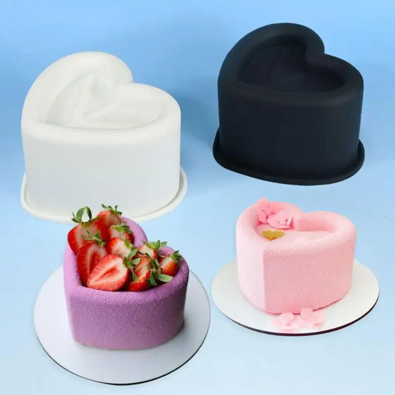 Silicone Mousse Cake Mold Set | Flexible Baking Molds for Heart Star Flower Shapes